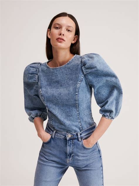 top zara denim|denim top long sleeve.